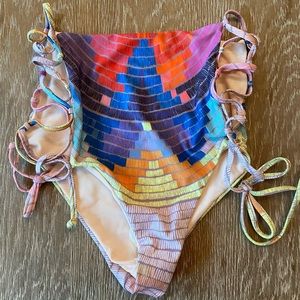 Mara Hoffman High Waisted Bikini Bottoms Size L